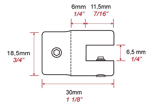 Pince de fixation en aluminium pour suspensions étagre sur tige inox