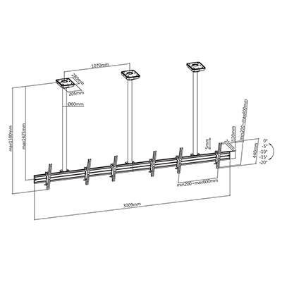 support plafond ecran TV , menuboard