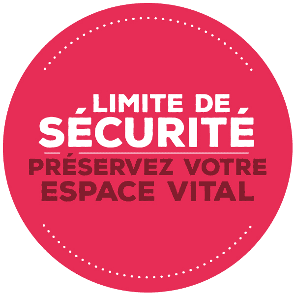 Espace vital rouge rond à coller au sol