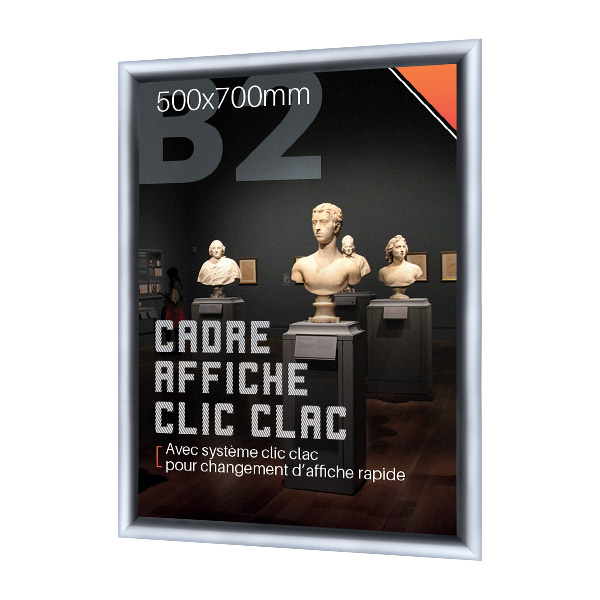 Cadre affiche clic clac 500 x 700 mm en aluminium, profilés 25 mm