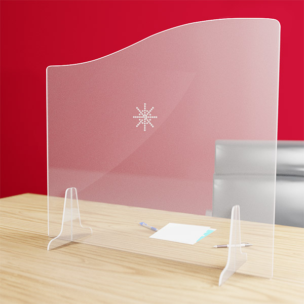 Hygiaphone vague protection plexiglas 3 mm 110 X 97 cm avec parloir 