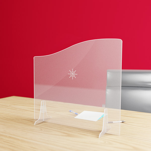 Hygiaphone vague protection plexiglas 3 mm pour bureau avec parloir, format 850x750 mm