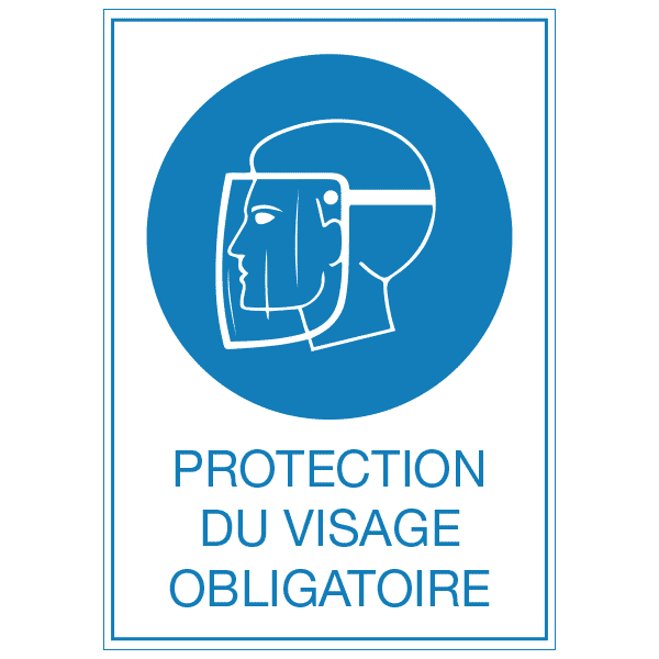 Panneau de sécurité protection du visage obligatoire, prix dégressif