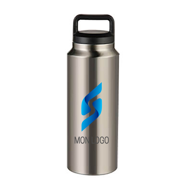 Thermos personnalisé aluminium avec double paroi et capuchon poignée 1000 ml