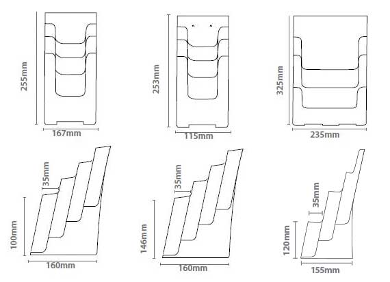 Formats disponibles porte documents plexi