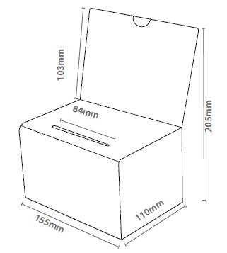 Dimensions urne de jeu plexi