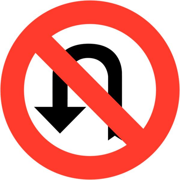 Panneau de circulation demi tour interdit, prix degressif