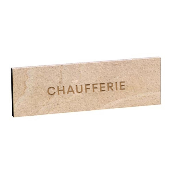 Plaque de porte à suspendre bois blanchi cœur H 19cm - Centrakor