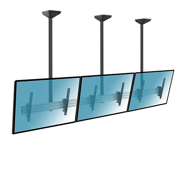 Support plafond pour 3 ecrans TV de 45 à 50 pouces , hauteur 150 cm