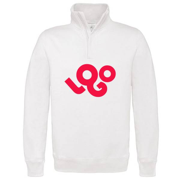 Sweat personnalisé homme ,sans capuche , 80% coton 280 g , col zip