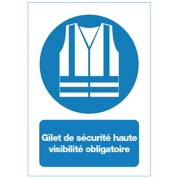 Panneau gilet de sécurité haute visibilité obligatoire, prix dégressif