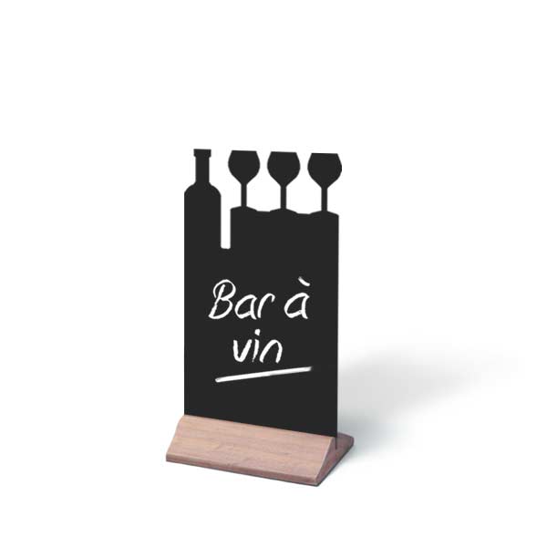 Menu de table ardoise pour bar à vin, découpé à la forme
