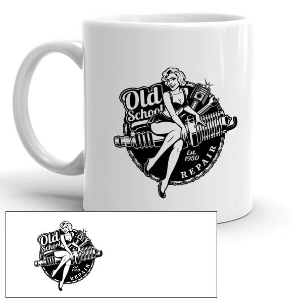 Mug personnalisé Pin up old school