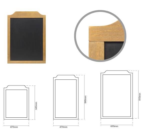 Formats disponibles du tableau ardoise