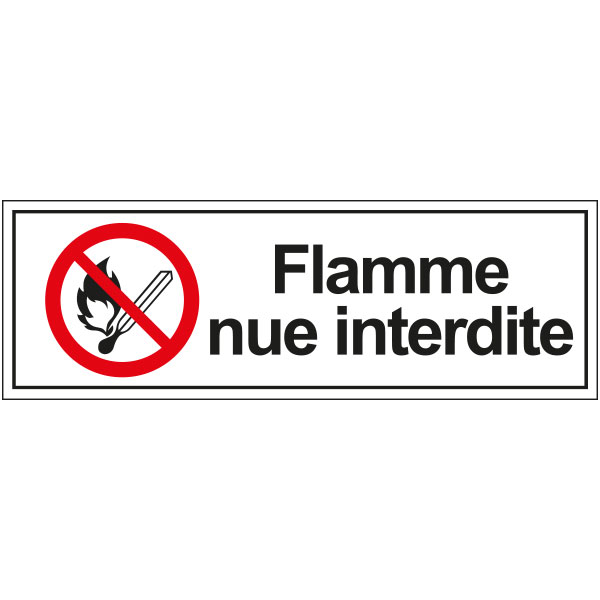 Panneau de securite  flamme nue interdite avec pictos, prix dégressif