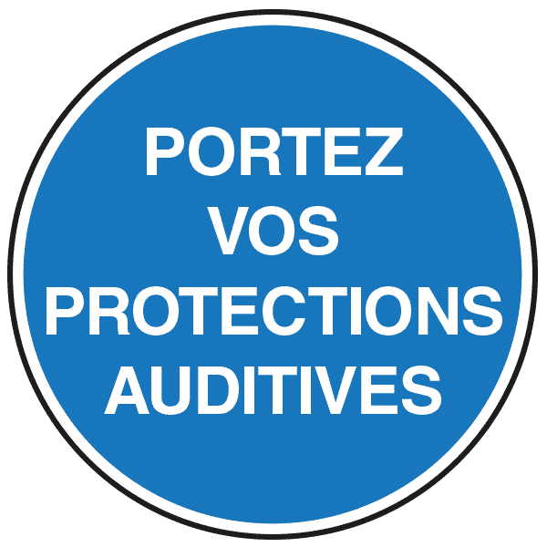 Panneau rond portez vos protections auditives, prix dégressif