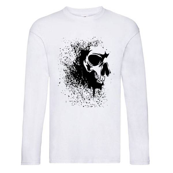 T-shirt homme personnalisé manches longues, 100% coton 145grs , motif skull dust