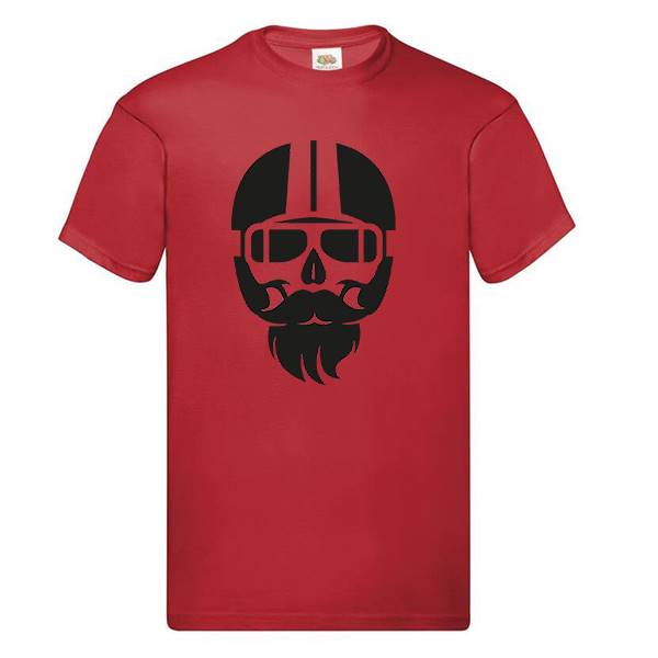 T-shirt homme personnalisé manches courtes , 100% coton 145grs , motif biker barbu