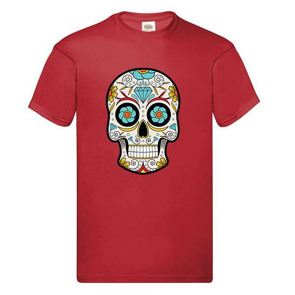 T-shirt homme personnalisé manches courtes , 100% coton 145grs , motif calavera 