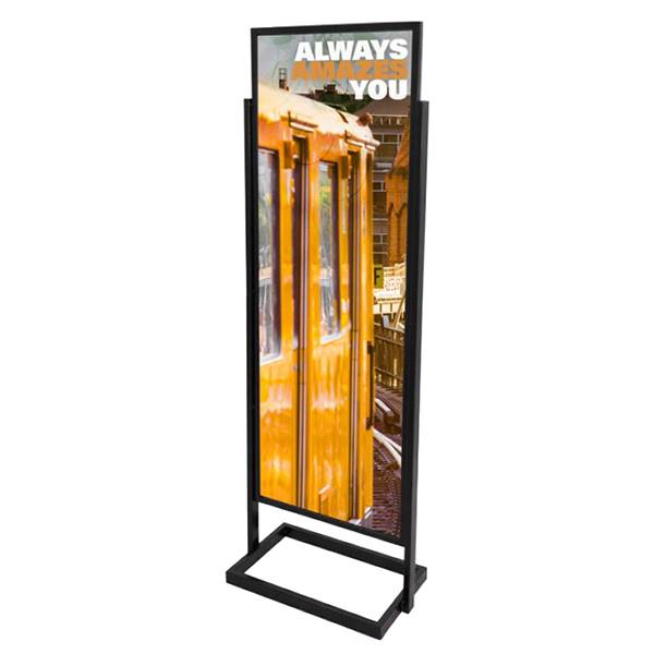 Totem publicitaire interieur  double face steel L 550 x H 1600 mm