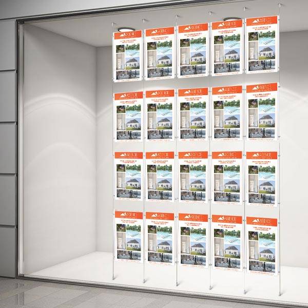 Colonne affichage vitrine 20xA4 pour agence immobiliere