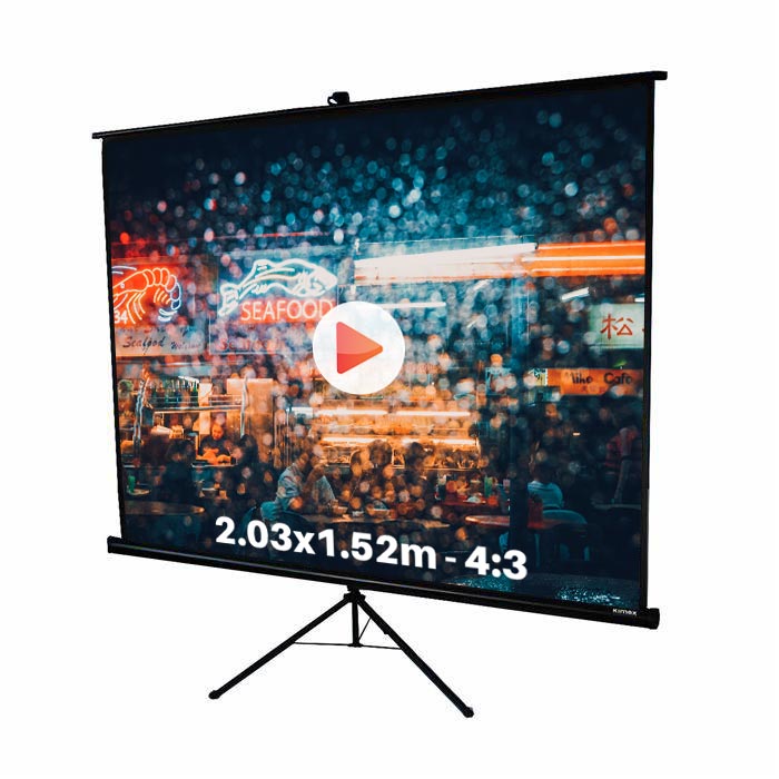 Ecran de projection trépied pour video projecteur, format 2,03 x 1,52 m , ecran 4/3