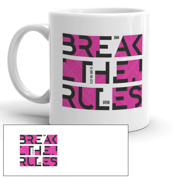 Mug personnalisé motif Break the rules