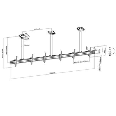 support plafond ecran TV , menuboard