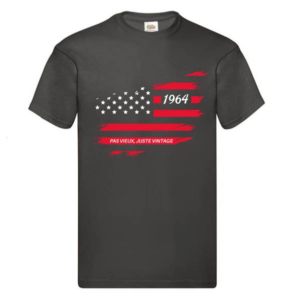 T-shirt homme personnalisé manches courtes , 100% coton 145grs , motif drapeau americain
