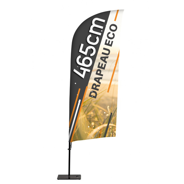 Beach flag eco recto hauteur 4650 mm, version wind