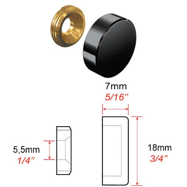 Cache vis en aluminium anodisé