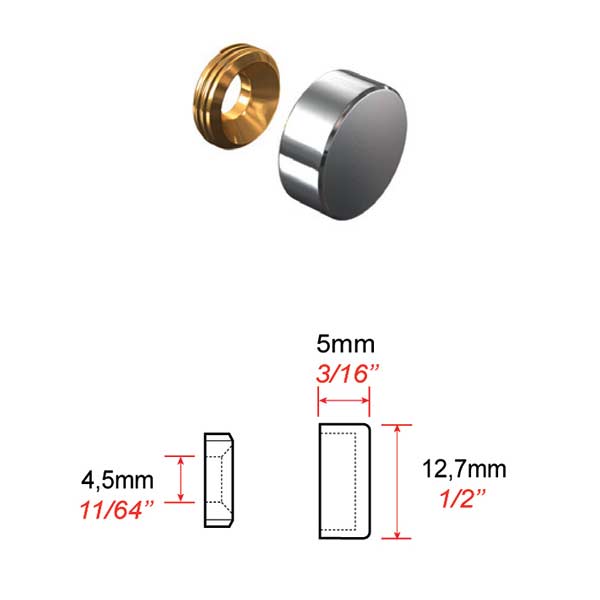 Cache vis inox poli Ø 13 mm