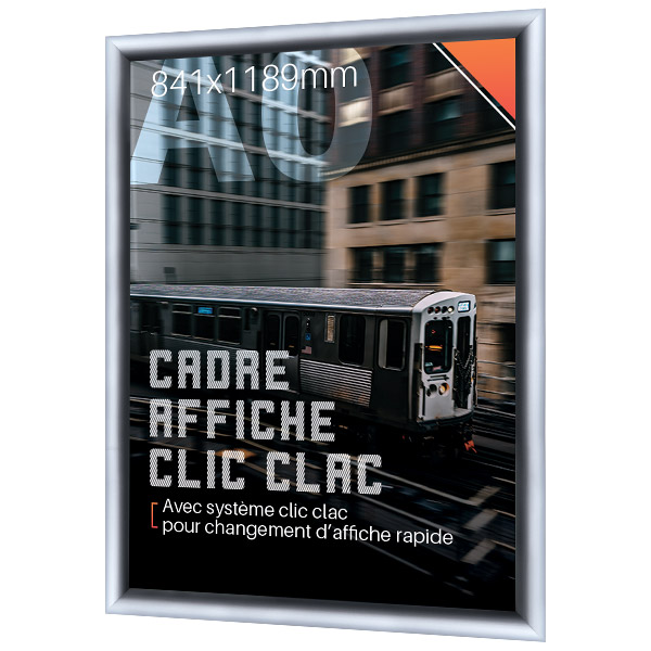 Cadre affiche clic clac A0 en aluminium, profilés 25 mm