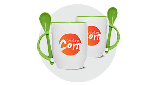 Mug personnalis avec cuillre