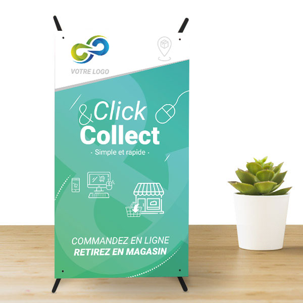 Mini X-Banner click and collect format 22 x 40 cm