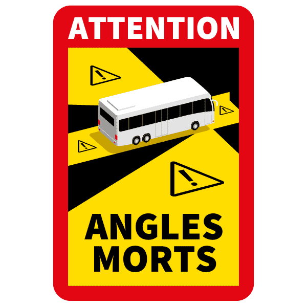 Panneau de sécurité obligatoire angles morts bus