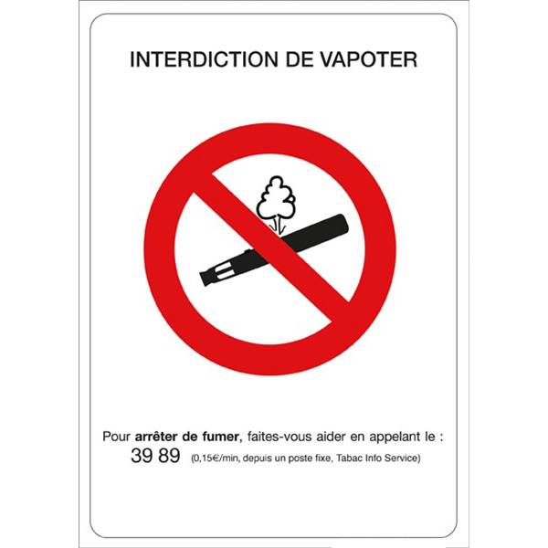 Panneau interdiction de vapoter, prix dégressif