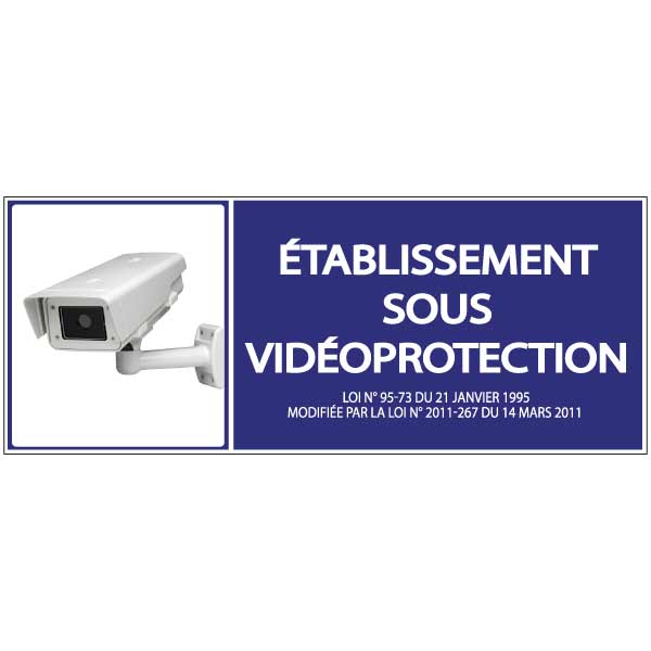 Panneau de videosurveillance bleu, prix degressif