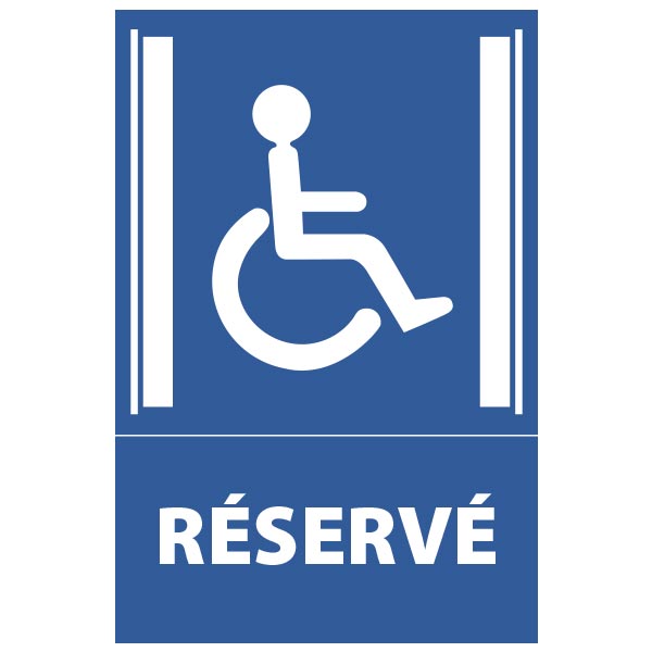 Panneau de sécurité, logo réservé handicapés, prix degressif