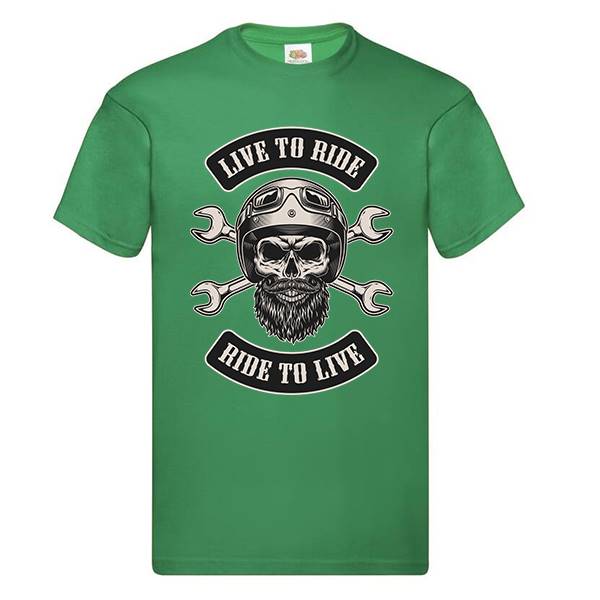 T-shirt homme personnalisé manches courtes , 100% coton 145grs , motif Live to ride