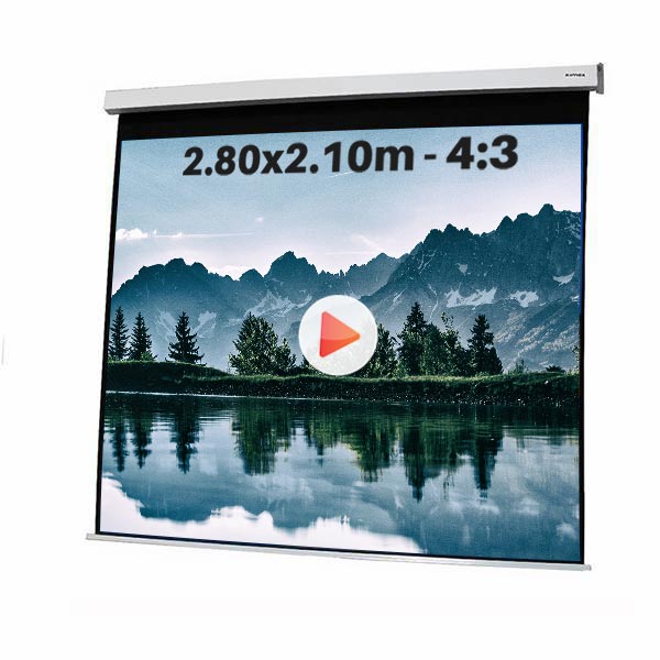 Ecran de projection motorisé pour video projecteur, format 2,8  x 2,1 m , ecran 4/3
