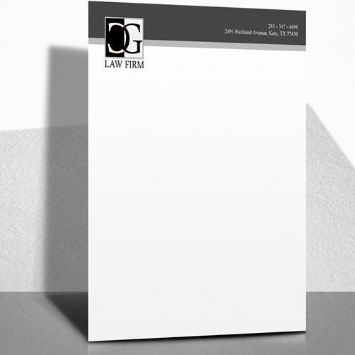 Entête de lettre A4 100g papier offset impression recto noir