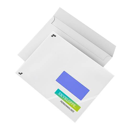 Enveloppe C5 adhésive personnalisée avec fenêtre, 90g 16x23cm , à partir de 10 unités