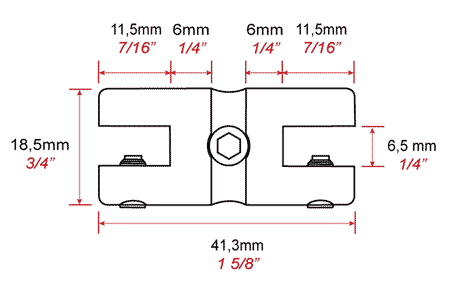 Pince de fixation en aluminium pour suspensions étagre sur tiges inox