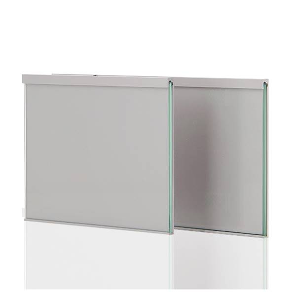 Plaque de porte vierge en verre sécurite et profil aluminium simple