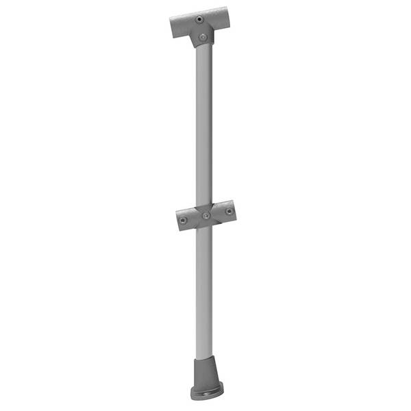 Poteau extension t pour barriere de securité inclinée 0-11° , tube 48 mm , hauteur 100 cm