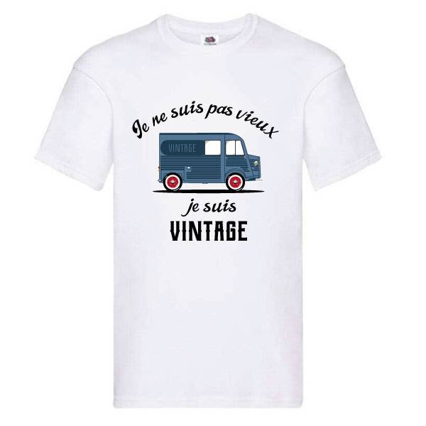 T-shirt homme personnalisé manches courtes , 100% coton 145grs , motif utilitaire citroen H