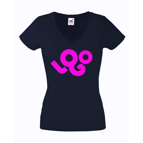 T-shirt personnalisé femme , coton 145g , manches courtes, col V