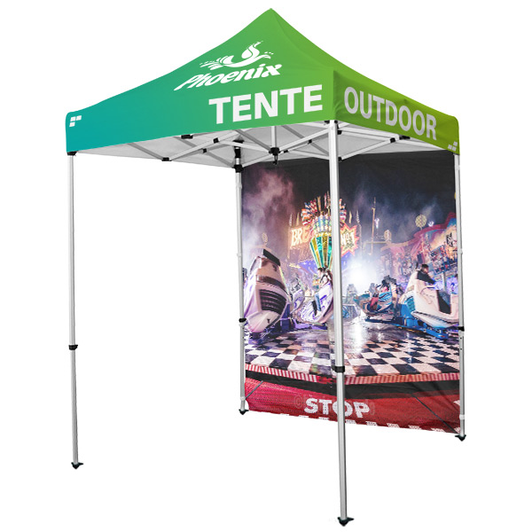 Tente publicitaire personnalisée 3 x 3  m, impression full graphic, 1 mur