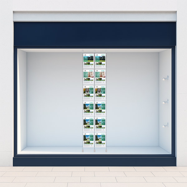 2 colonnes affichage vitrine 12xA4 pour agence immobiliere